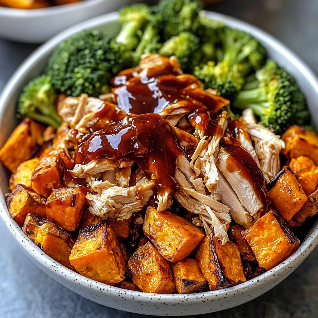 BBQ Chicken & Roasted Sweet Potato Bowls Recipe