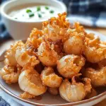 Bite-Sized Blooming Onions with Buttermilk Ranch Dip Delight