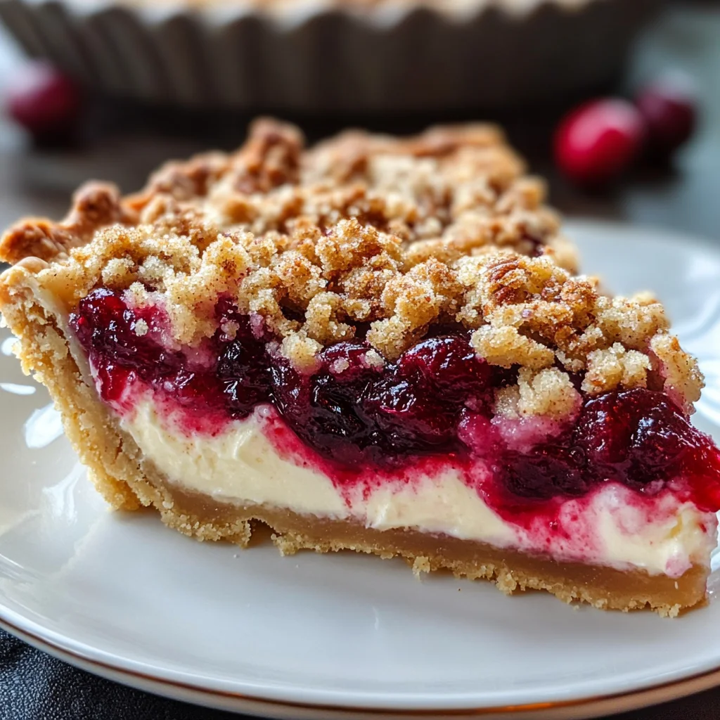 Cranberry Cream Cheese Crumb Pie