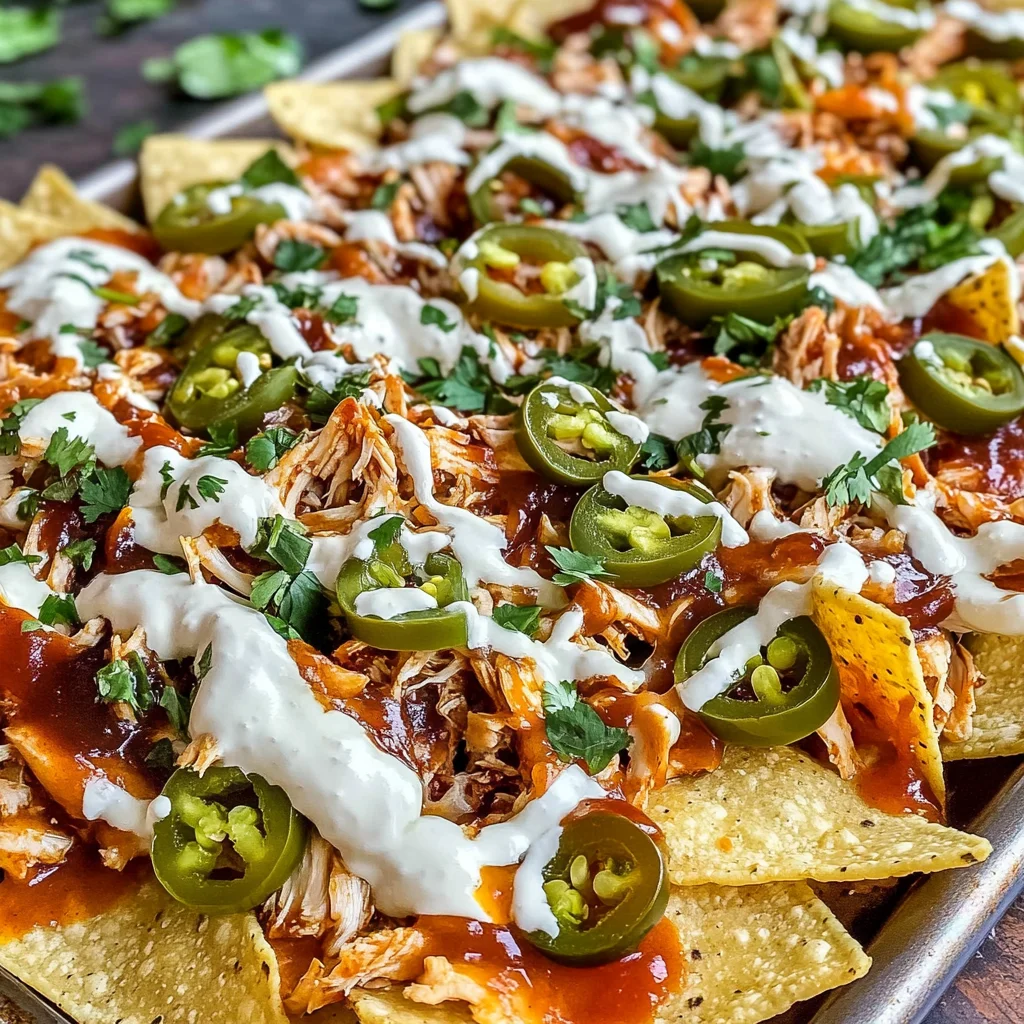 Easy Sheet Pan BBQ Chicken Nachos