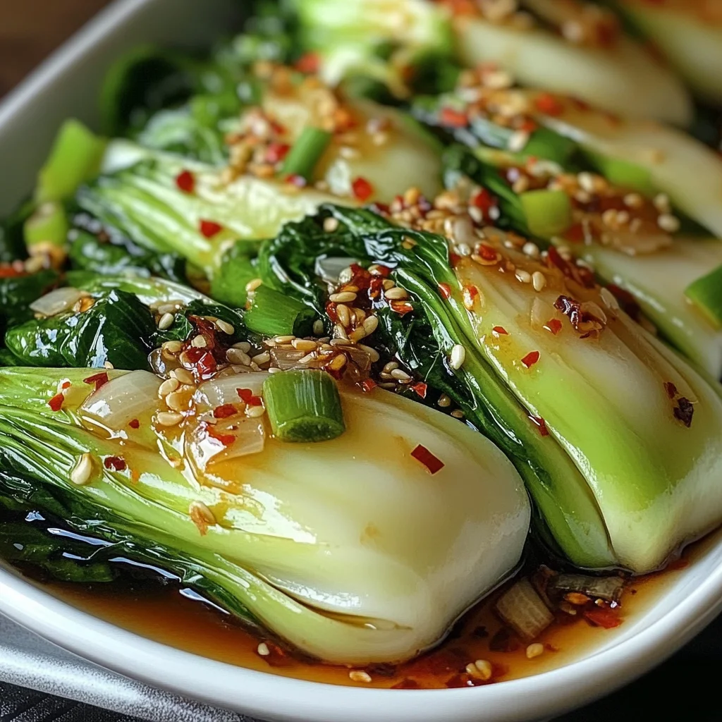 Quick Bok Choy with Ginger Chili Sauce