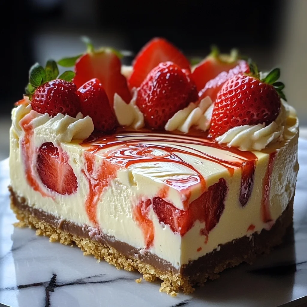 White Chocolate Strawberry Cheesecake