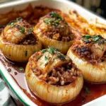 Greek Stuffed Onions: Salantourmasi