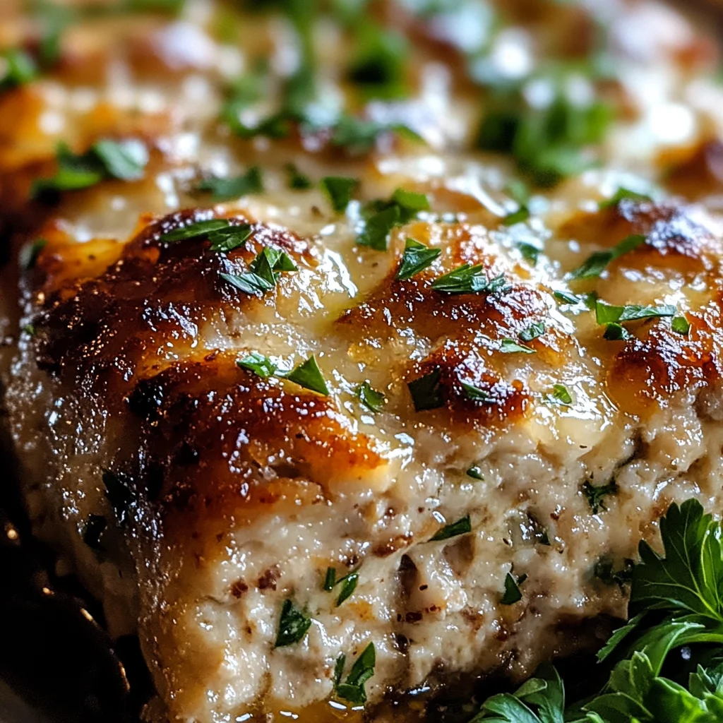 Melt-in-Your-Mouth Garlic Parmesan Chicken Meatloaf