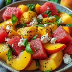 Watermelon Peach Salad – A Refreshing Gourmet Salad
