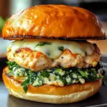 White Cheddar Spinach Chicken Burgers