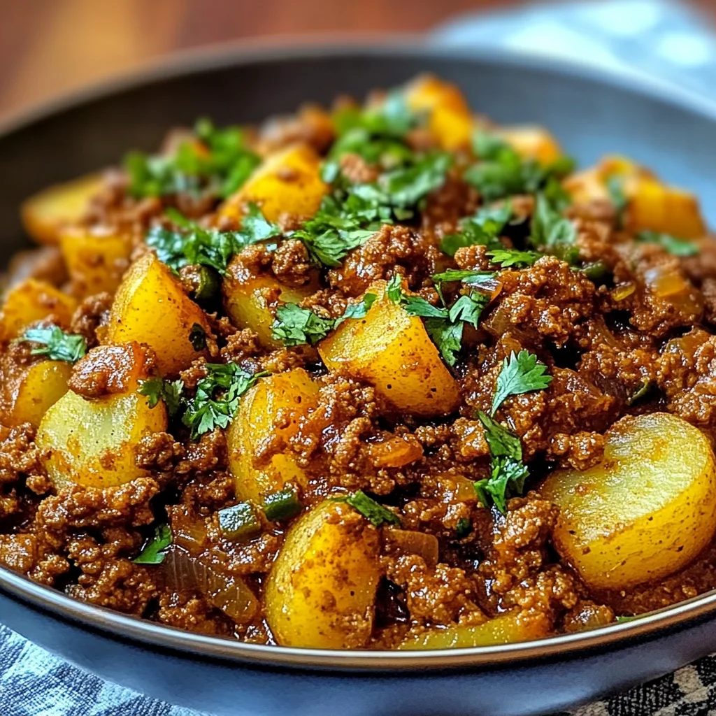 Aloo Keema Ground Meat with Potatoes