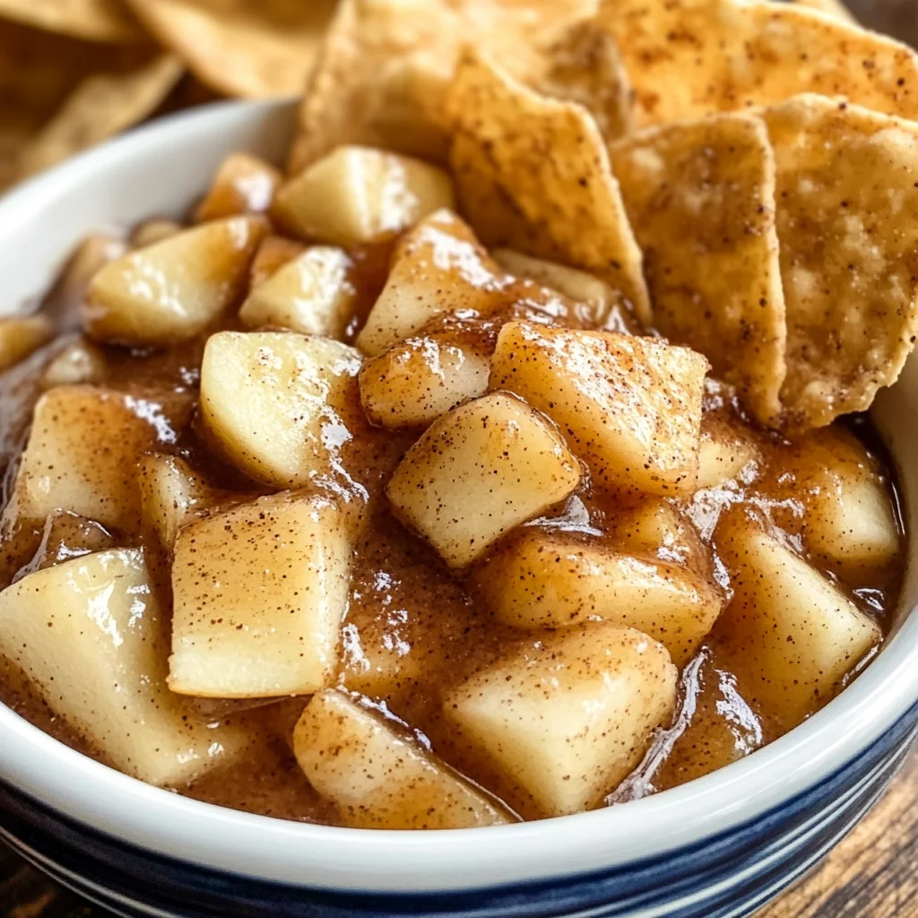 Apple Pie Dip with Cinnamon Sugar Tortilla Chips
