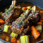 Braised Lamb Shanks with Aromatic Herb Gravy and Root Vegetables