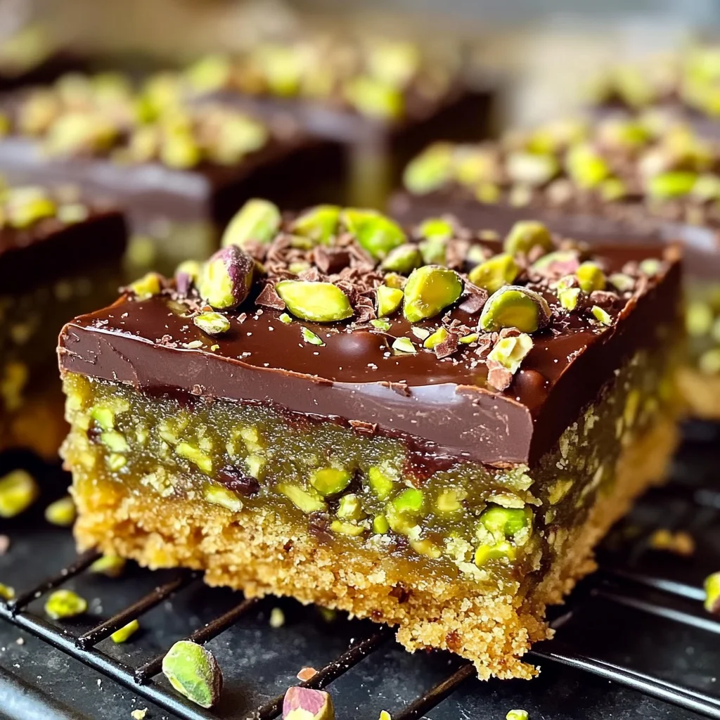 Brown Butter Dubai Pistachio Chocolate Chip Cookie Bars 🍪