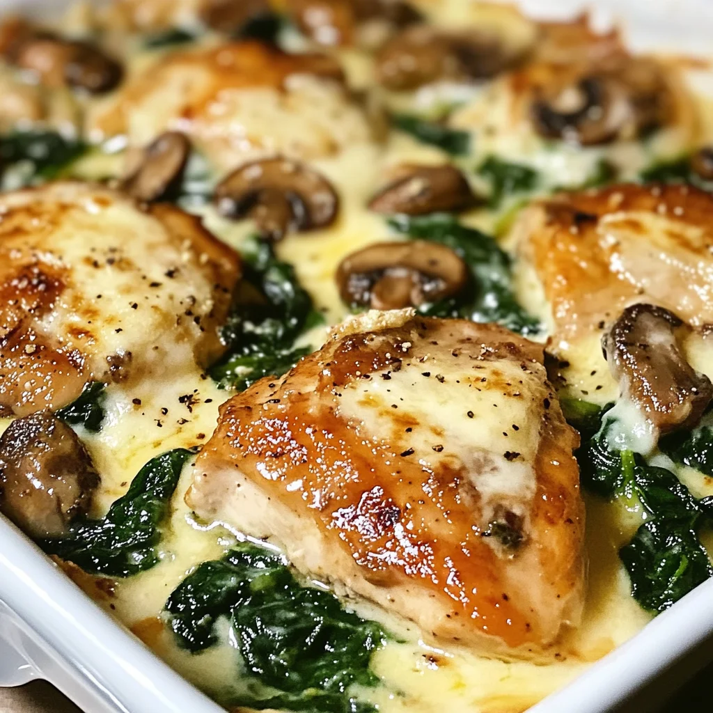 Chicken, Spinach, and Mushroom Low Carb Oven Dish