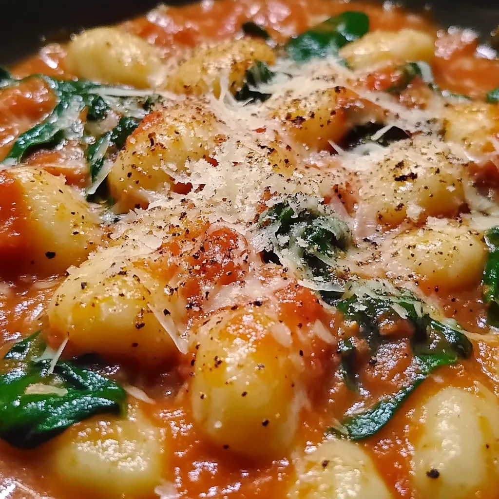 Creamy Tomato Spinach Gnocchi