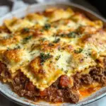 Decadent Beef and Cheese Ravioli Casserole