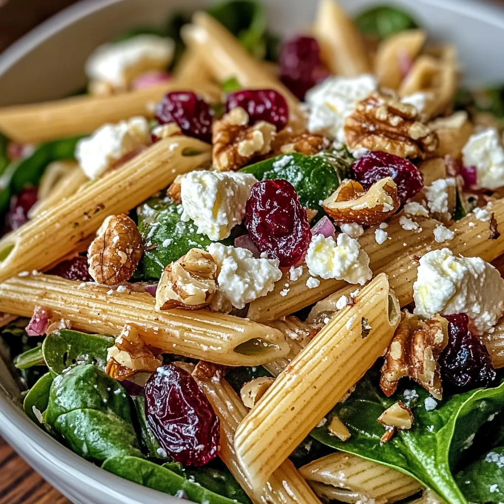Feta & Cranberry Penne Salad with Orange Vinaigrette