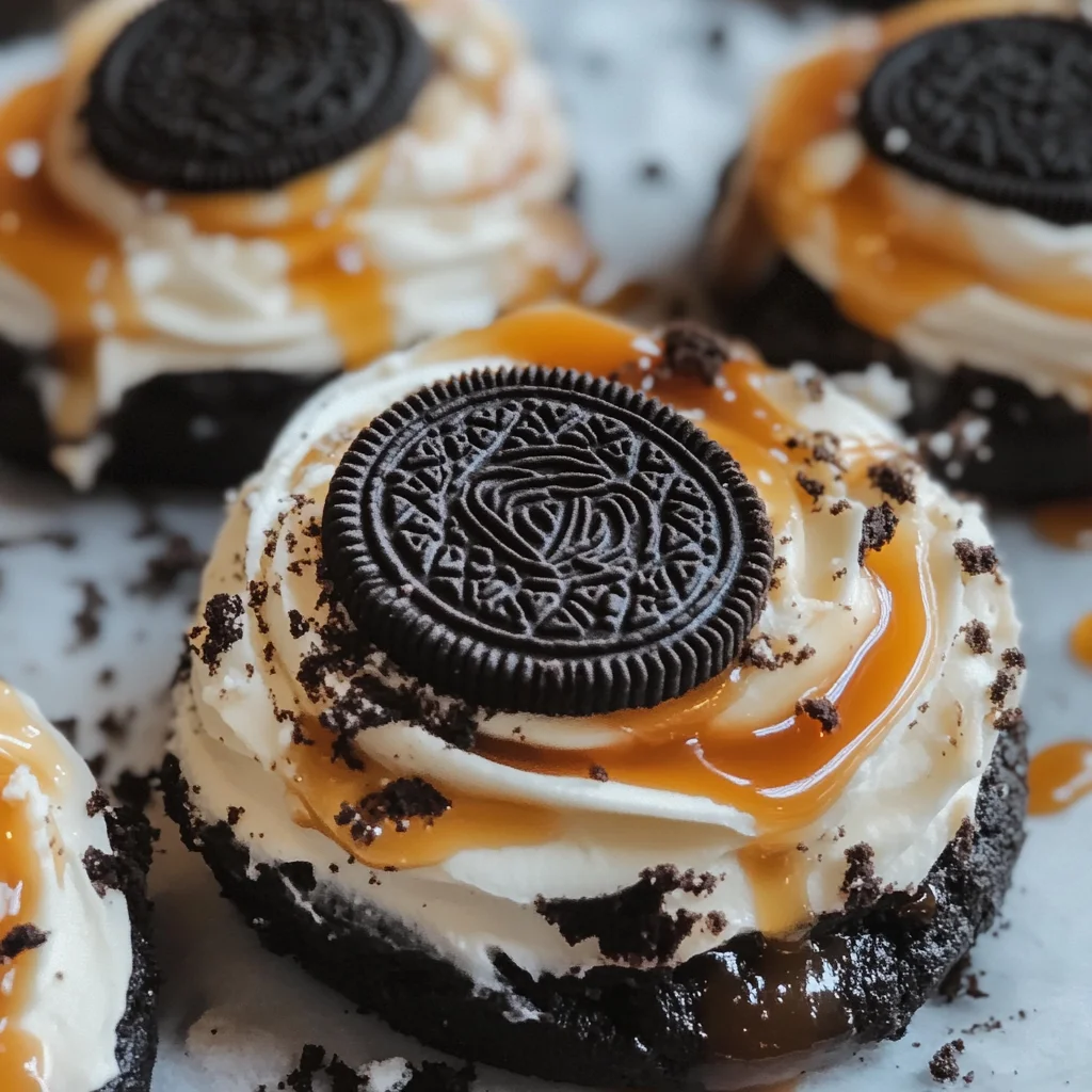 Frosted Caramel Oreo Cookies