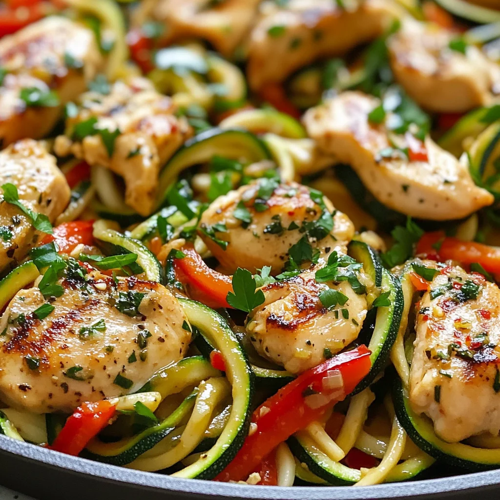 Garlic Chicken Zucchini Noodles