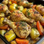 Garlic Herb Chicken Drumsticks with Veggies