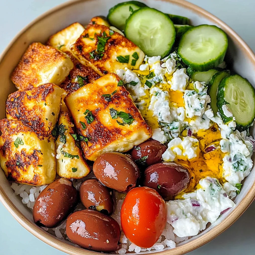 Greek Bowls (with Golden Halloumi - Vegetarian)