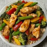 Healthy Chicken and Veggie Stir-Fry with Mixed Rice