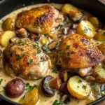 Herb Roasted Chicken in Creamy White Sauce with Mushroom and Potatoes: An Incredible Ultimate Recipe