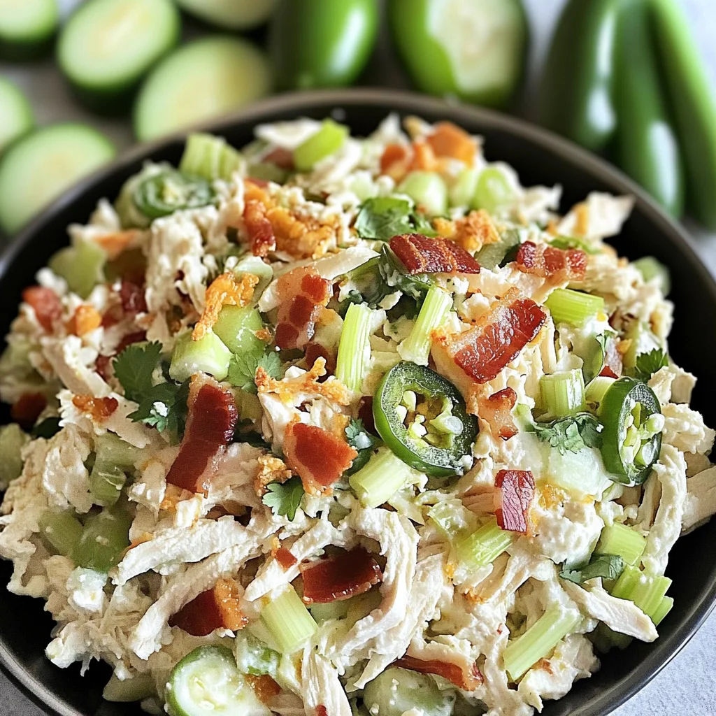 Keto Jalapeno Popper Cottage Cheese Chicken Salad