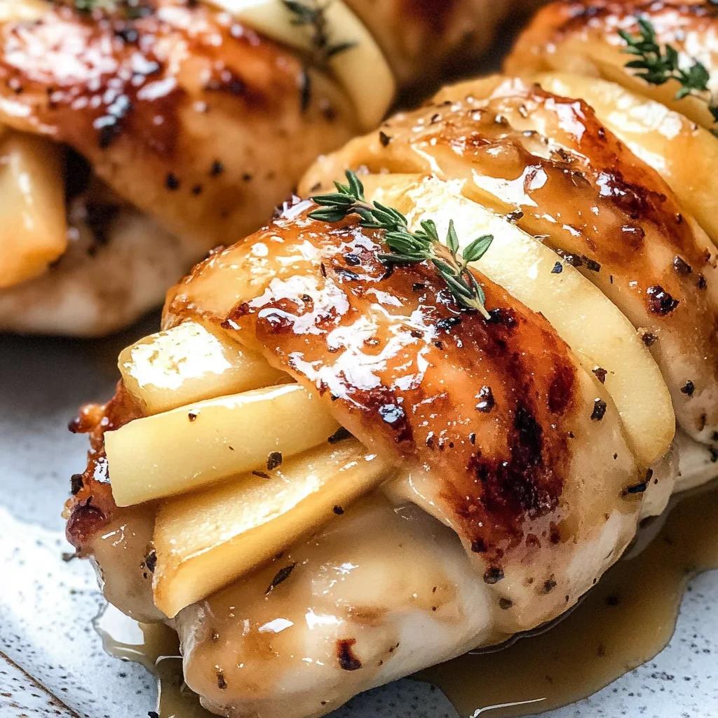 Maple Glazed Apple and Brie Stuffed Chicken