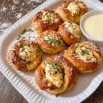 Mozzarella Stuffed Rosemary Parmesan Soft Pretzels