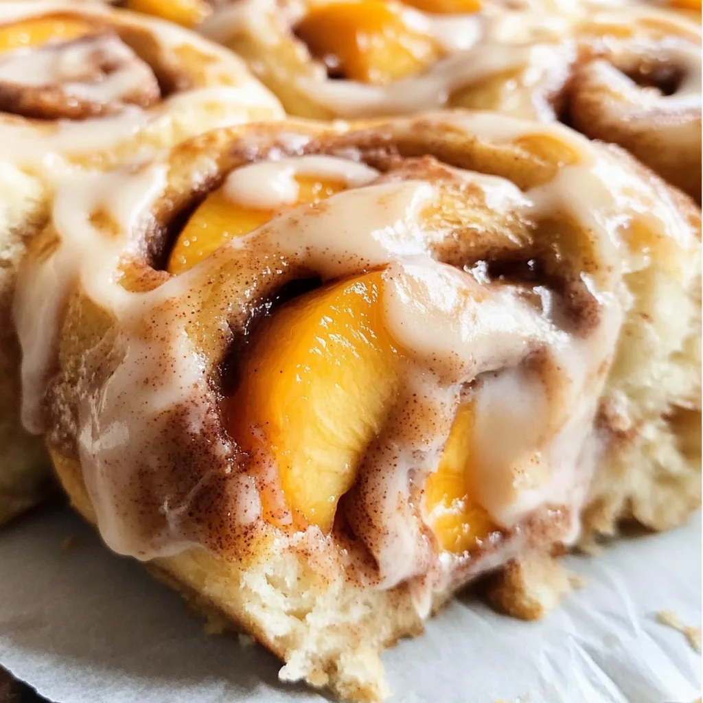 Peach Cobbler Cinnamon Rolls