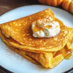 Pumpkin Crepes with Maple Cream Cheese Filling