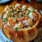 Stuffed Seafood Soup Bread Bowl