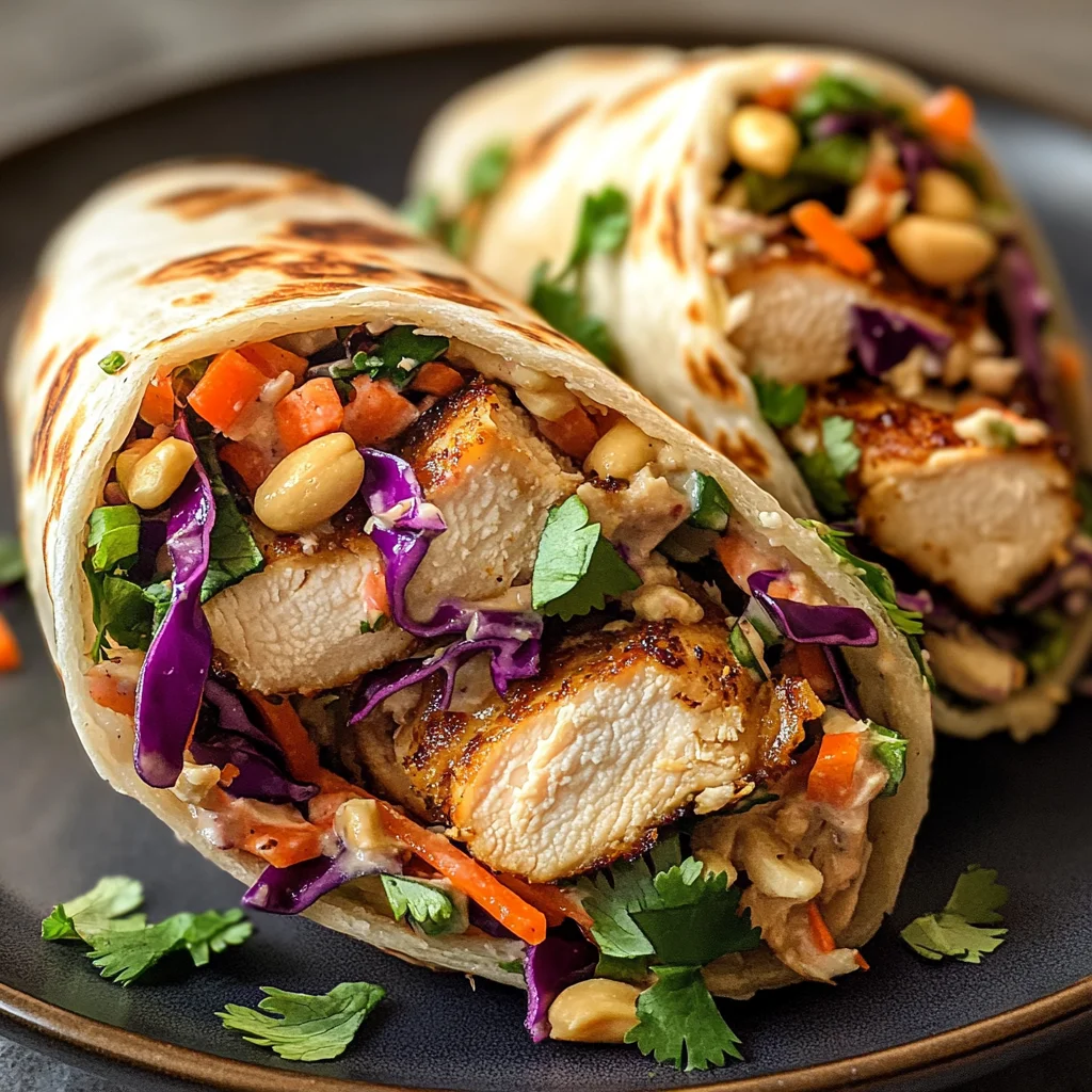Thai Chicken Wrap with Crunchy Asian Slaw