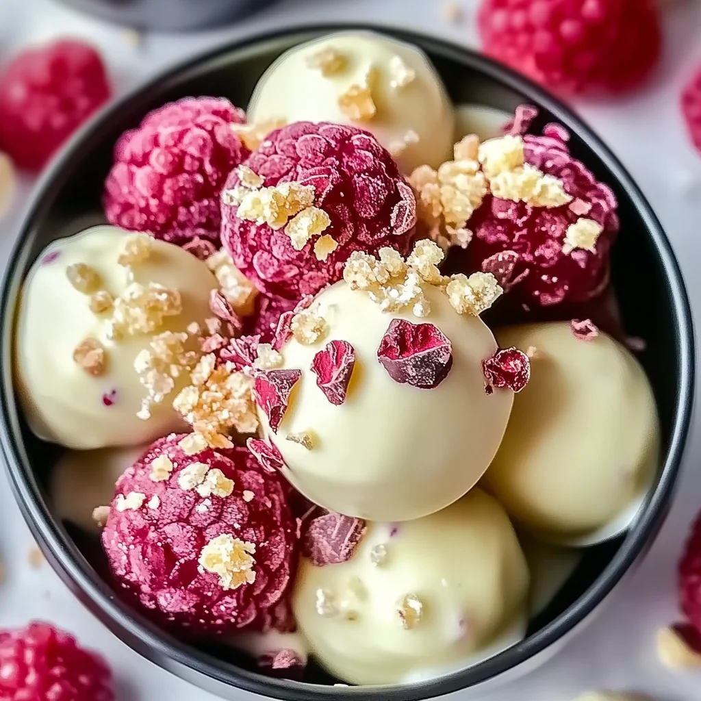 White Chocolate Raspberry Cheesecake Balls