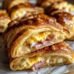 Baked chicken ham and Cheese Croissants Easy Breakfast Bake Recipe!