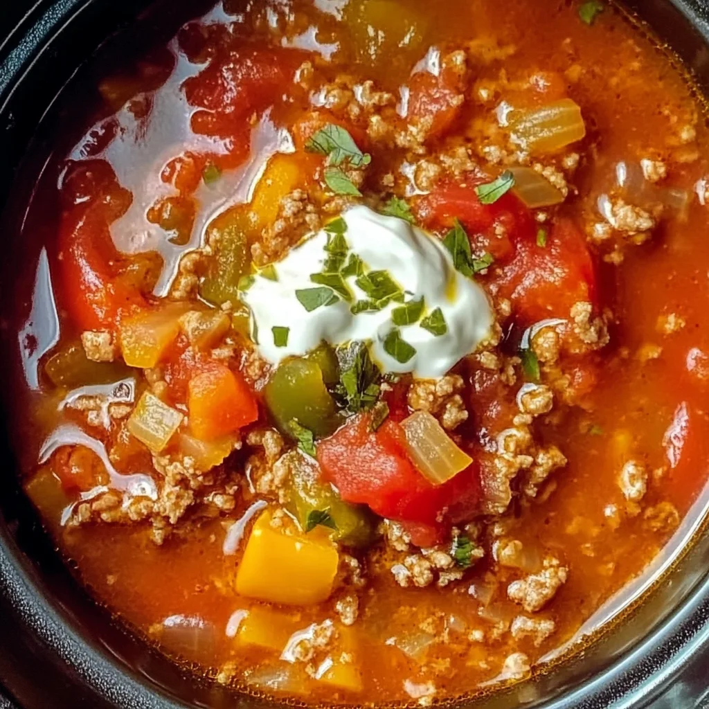 Crock Pot Stuffed Pepper Soup