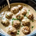 Crockpot Swedish Meatballs with Creamy Gravy