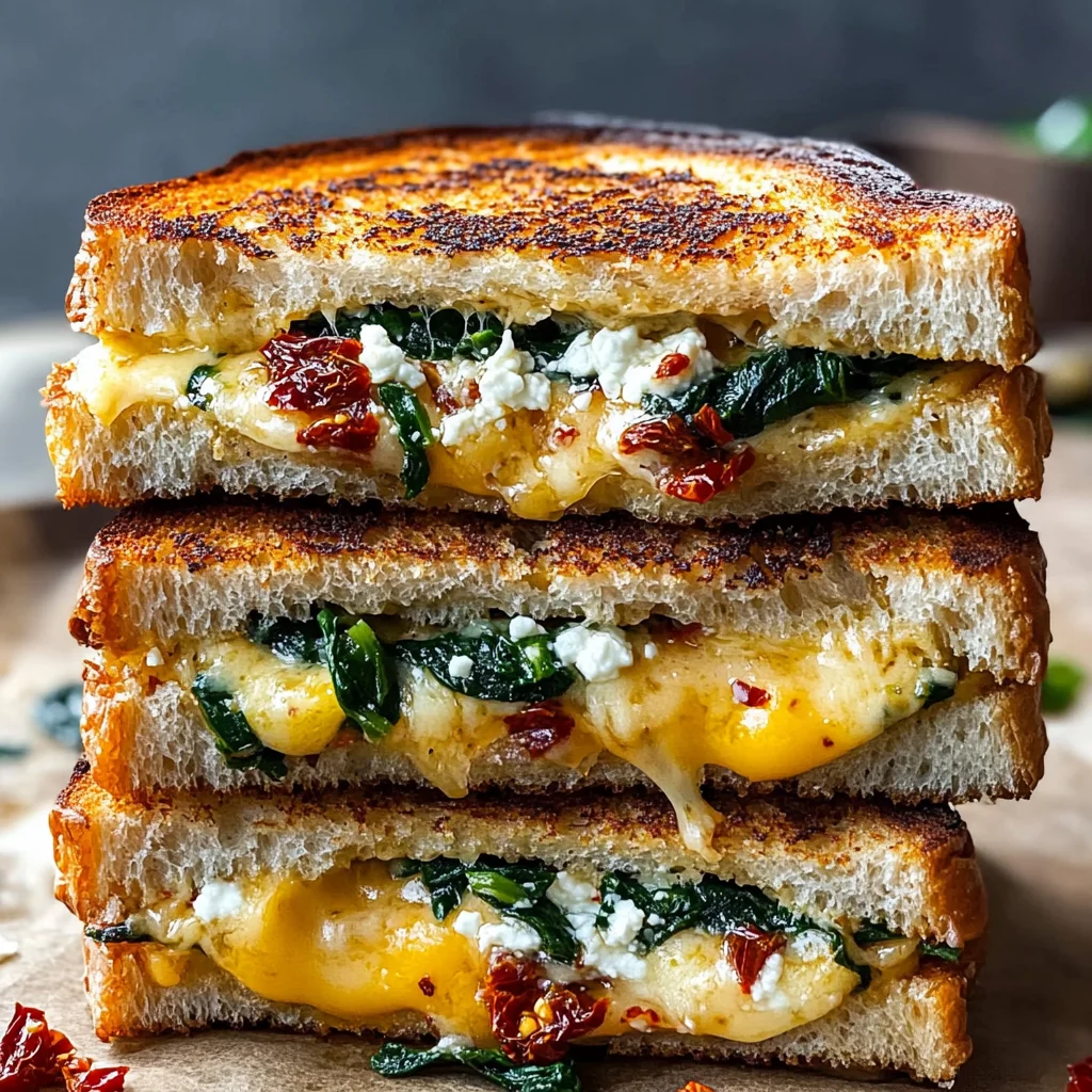 Feta Grilled Cheese Sandwich with Spinach