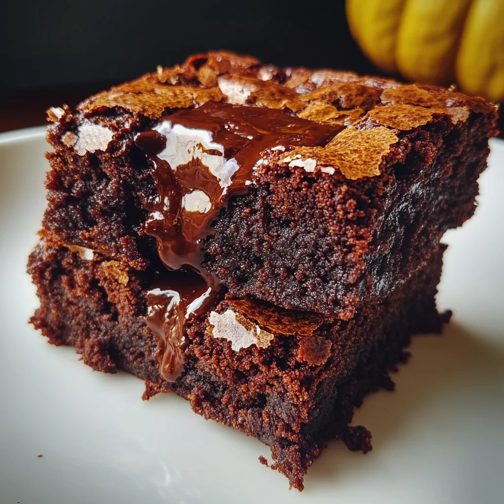 Gooey Flourless Pumpkin Brownies
