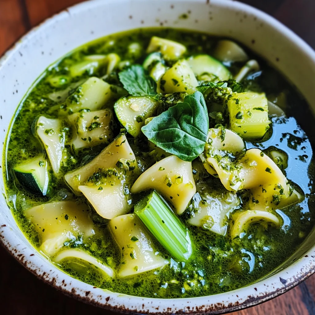 Green Pesto Vegetable Soup