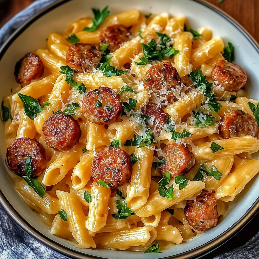 One Pot Creamy Cajun Sausage Pasta (30-Minutes)
