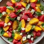 Refreshing and Juicy Watermelon Peach Salad for Hot Summer Days