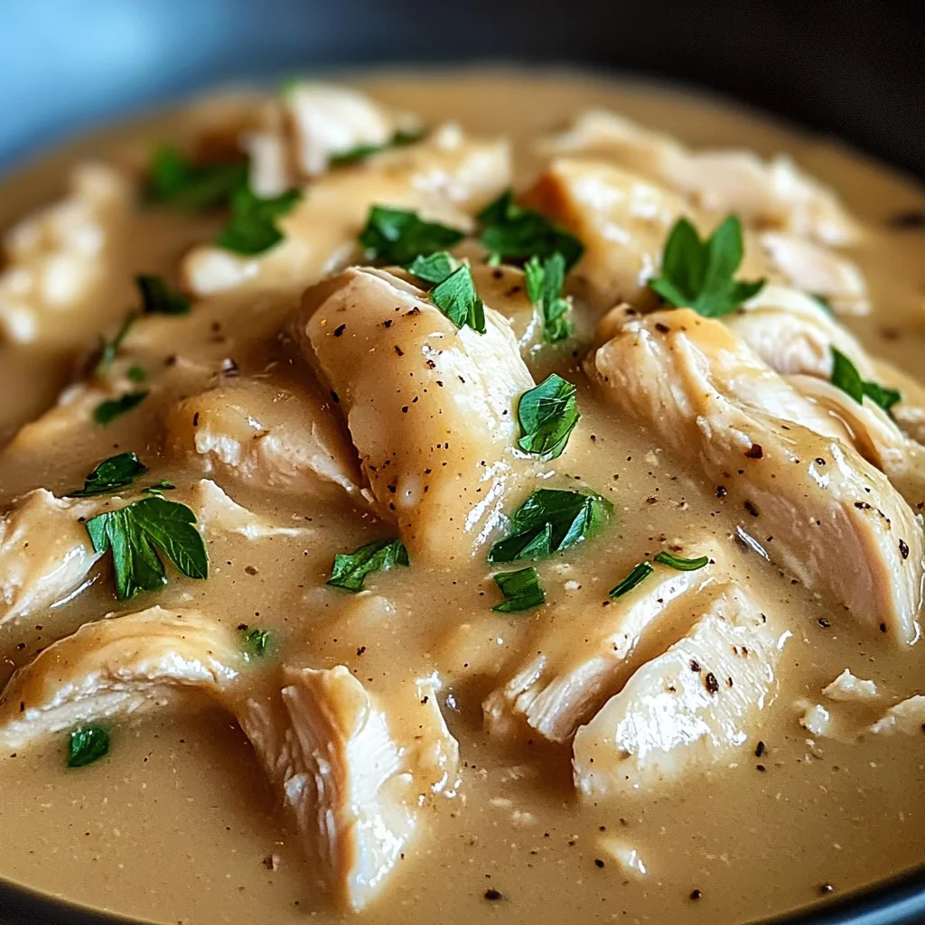 Slow Cooker Creamy Chicken & Gravy
