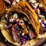 Steak Tacos with Chipotle Sauce & Roasted Cabbage Slaw