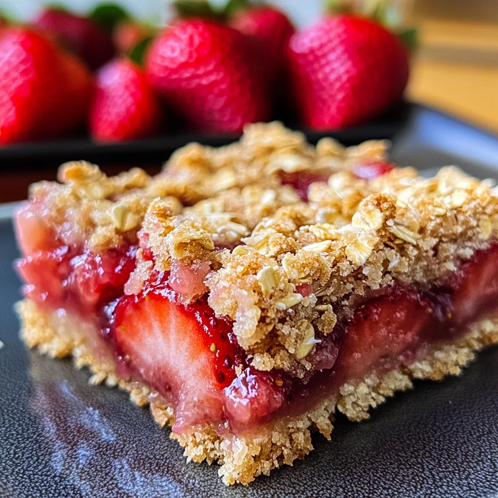 Strawberry Oatmeal Crumble Bars