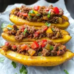 Stuffed Plantains (Canoas de Platanos)