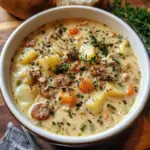 Comforting Potato and Chicken Sausage Chowder - Alrightwithme