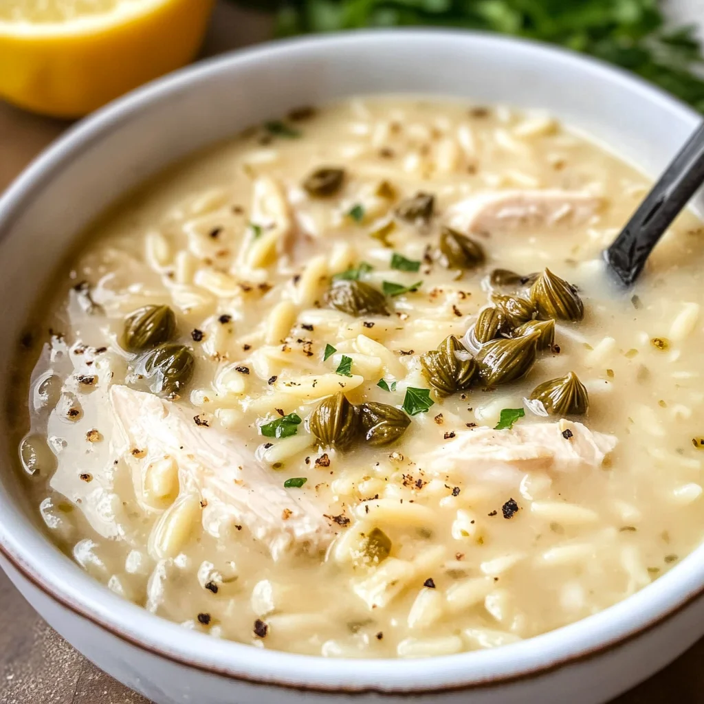 Creamy Lemon Chicken Orzo Soup
