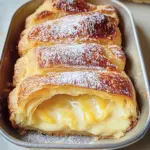 Lemon and custard croissant pudding