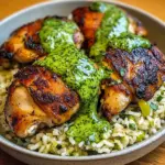 Peruvian Chicken And Rice with Green Sauce