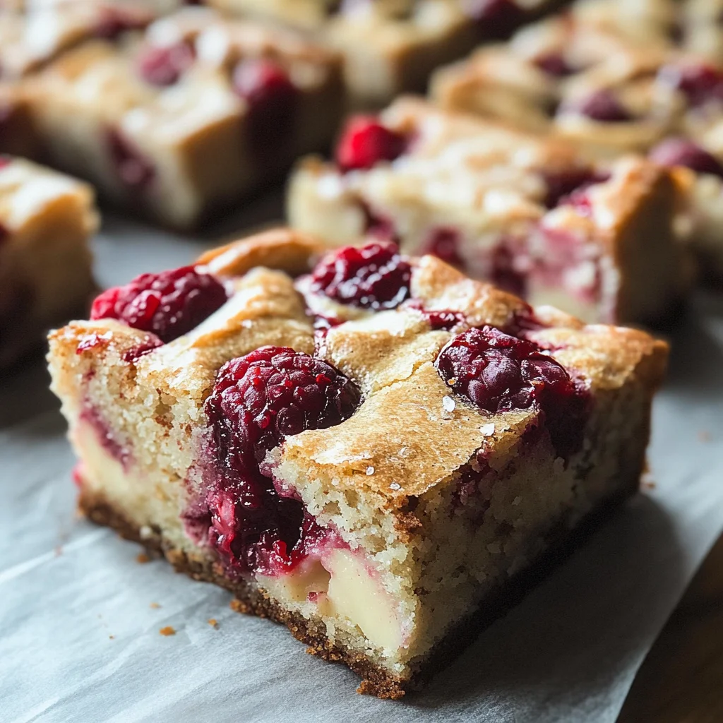 Raspberry White Chocolate Brownies (Blondies)