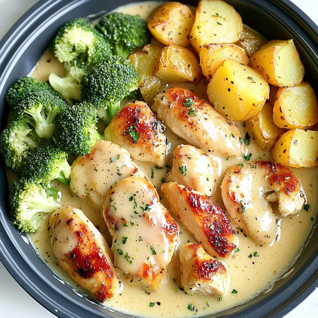 Slow Cooker Creamy Garlic Chicken And Veggies Recipe